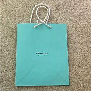 Medium Tiffany & Co. Turquoise Shopping Bag With Blank Card